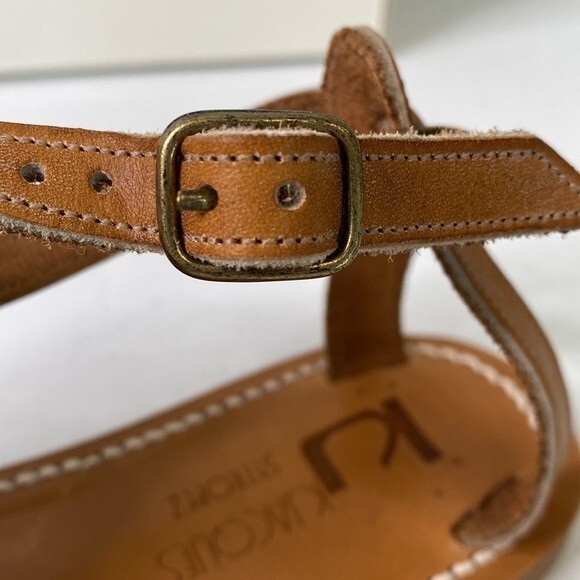 K.Jacques Laura Flat Sandals Pul Natural Handmade Leather Double-Strap - Picture 12 of 15